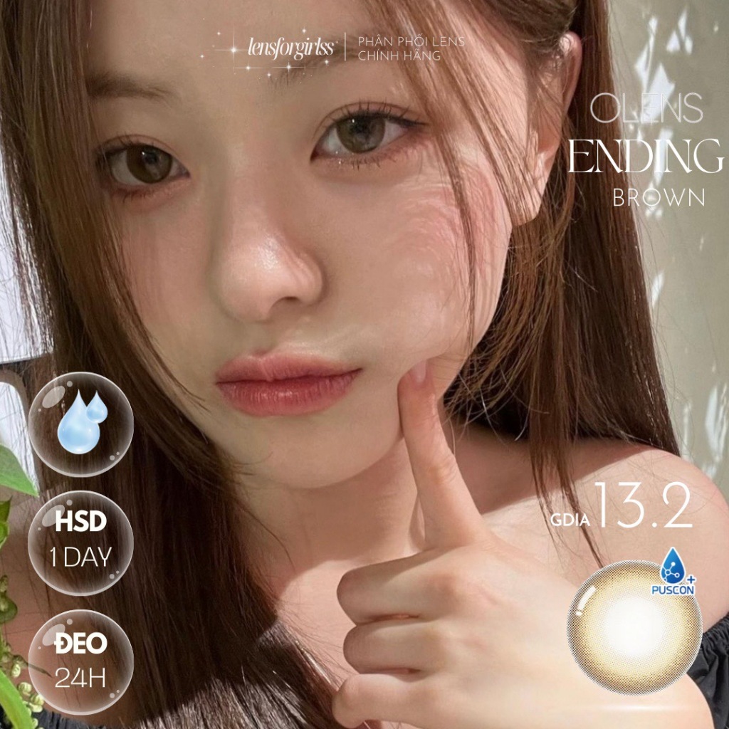 Kính áp tròng 1 NGÀY ENDING BROWN chính hãng OLENS | Lens 1 ngày | LENSFORGIRLSS