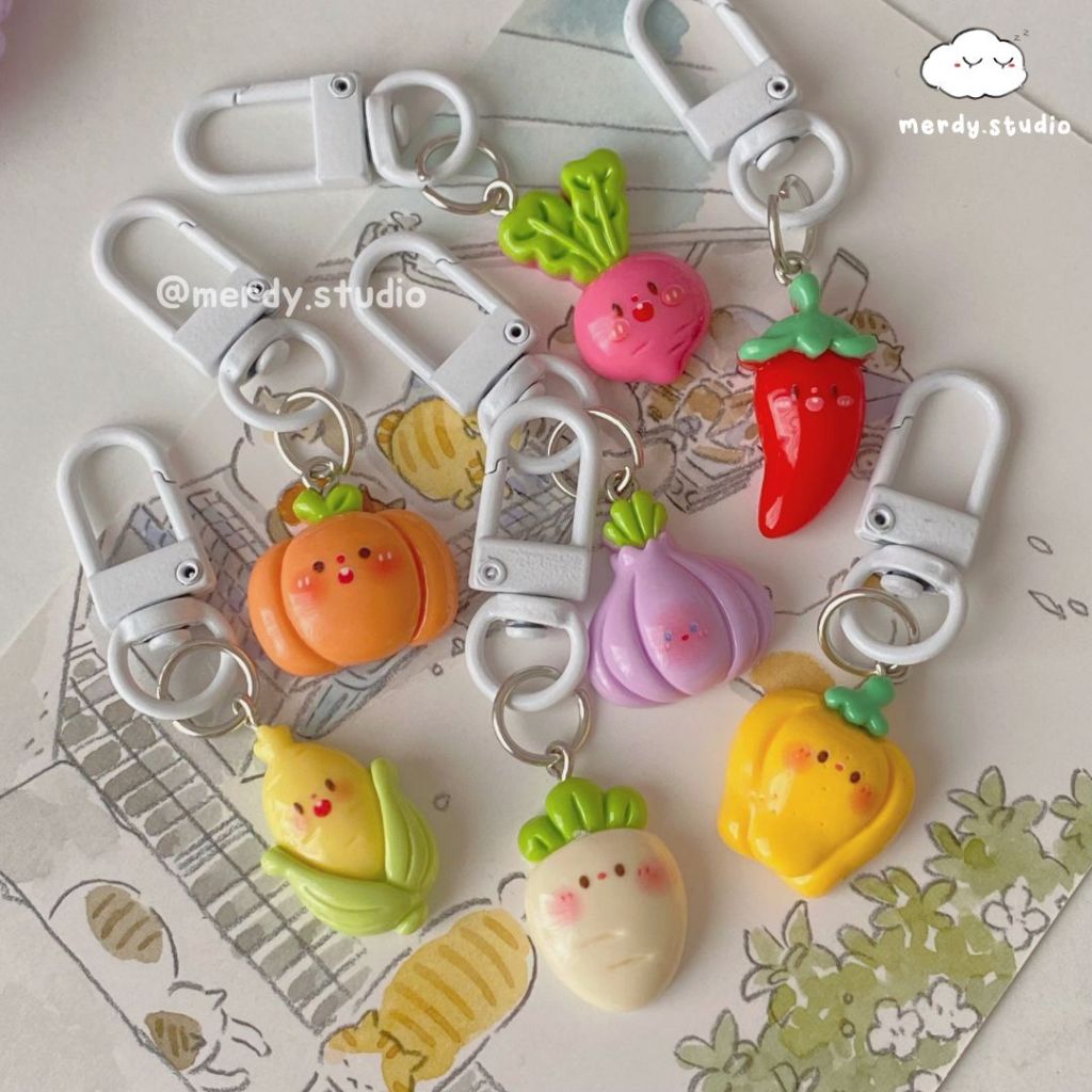 Móc khoá rau củ mini siêu đáng yêu