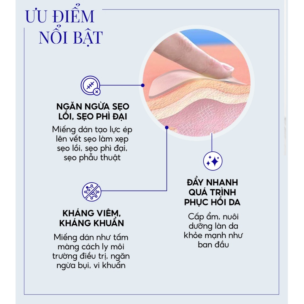 Miếng Dán Ngừa Sẹo và Làm Xẹp Sẹo Lồi / Phì Đại Scar FX 2,5x 2,5cm