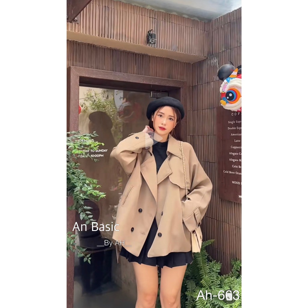 Áo khoác mangto kèm đai siêu HOT Hari GenZ 663 P5K1