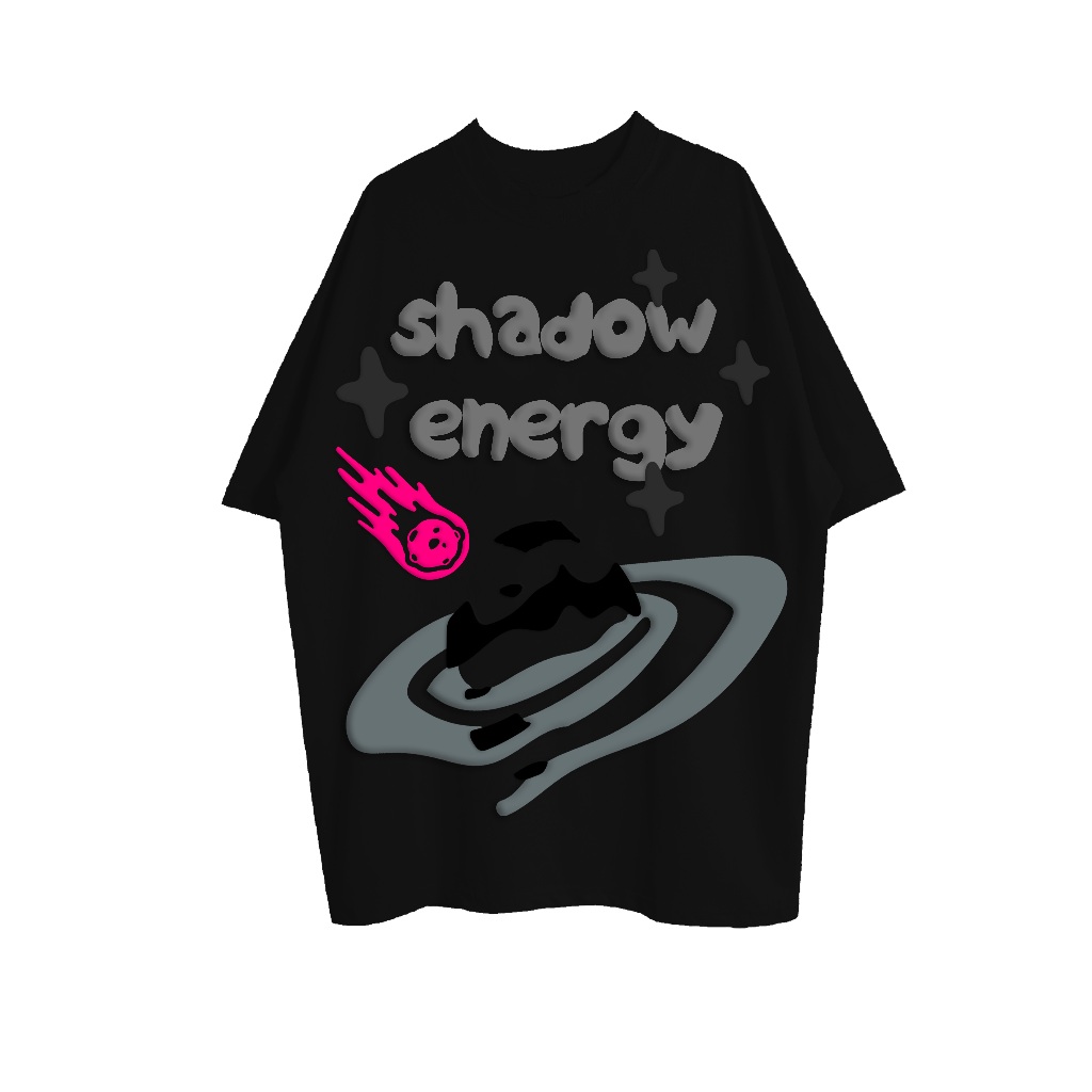 Áo thun Unisex VOLEUR - SHADOW ENERGY BLACK-HOTPINK, vải thun 2 chiều 99% cotton 250gsm