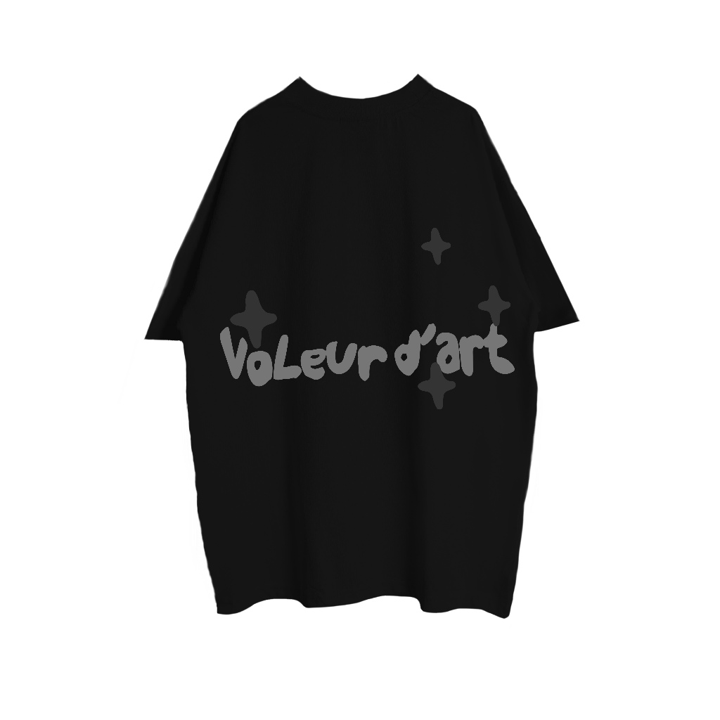 Áo thun Unisex VOLEUR - SHADOW ENERGY BLACK-HOTPINK, vải thun 2 chiều 99% cotton 250gsm