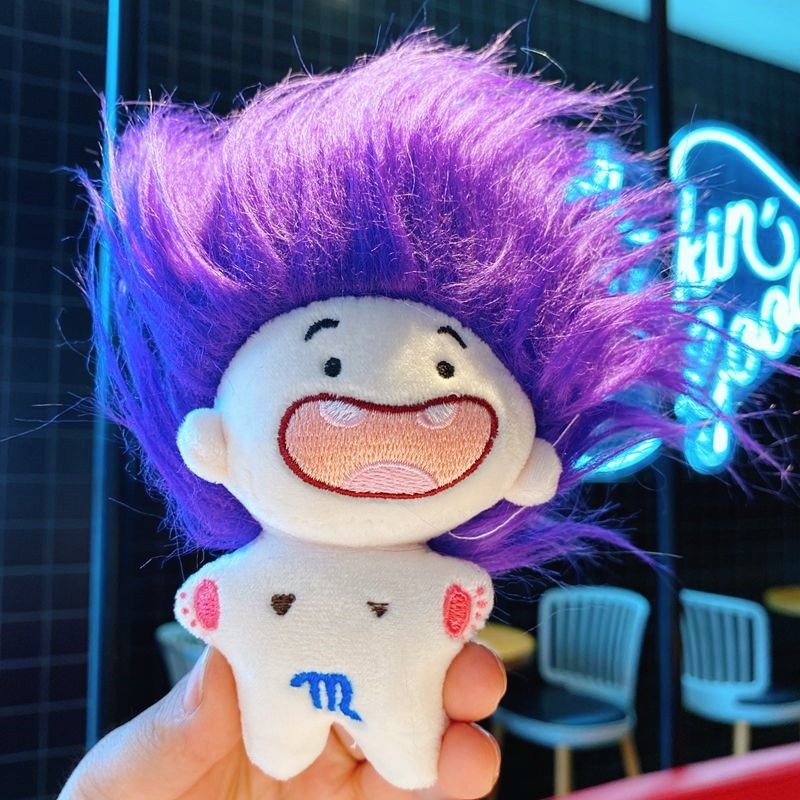 Móc Khóa Búp Bê 12 Cung Hoàng Đạo Tóc Rối Bù Xù  Siêu Dễ Thương