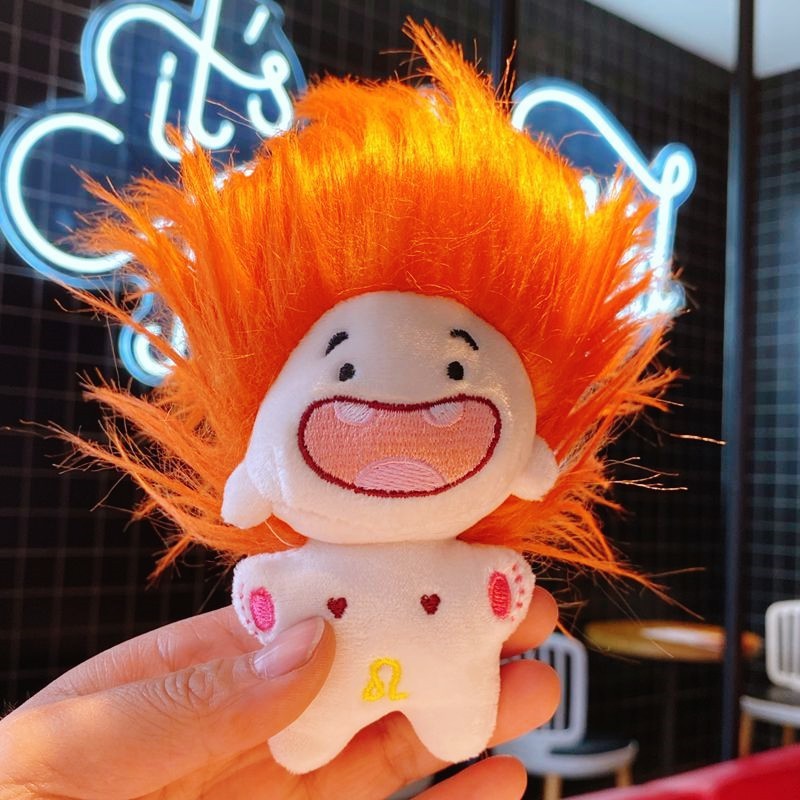 Móc Khóa Búp Bê 12 Cung Hoàng Đạo Tóc Rối Bù Xù  Siêu Dễ Thương