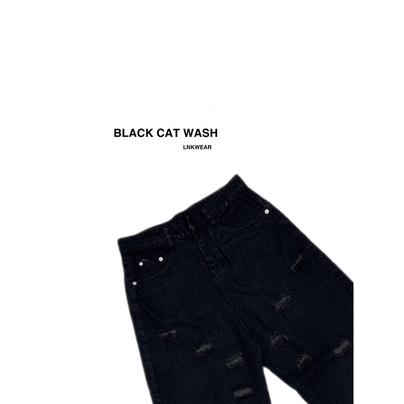 Quần Jean M4 Unisex Form Suông Màu Đen Wash
