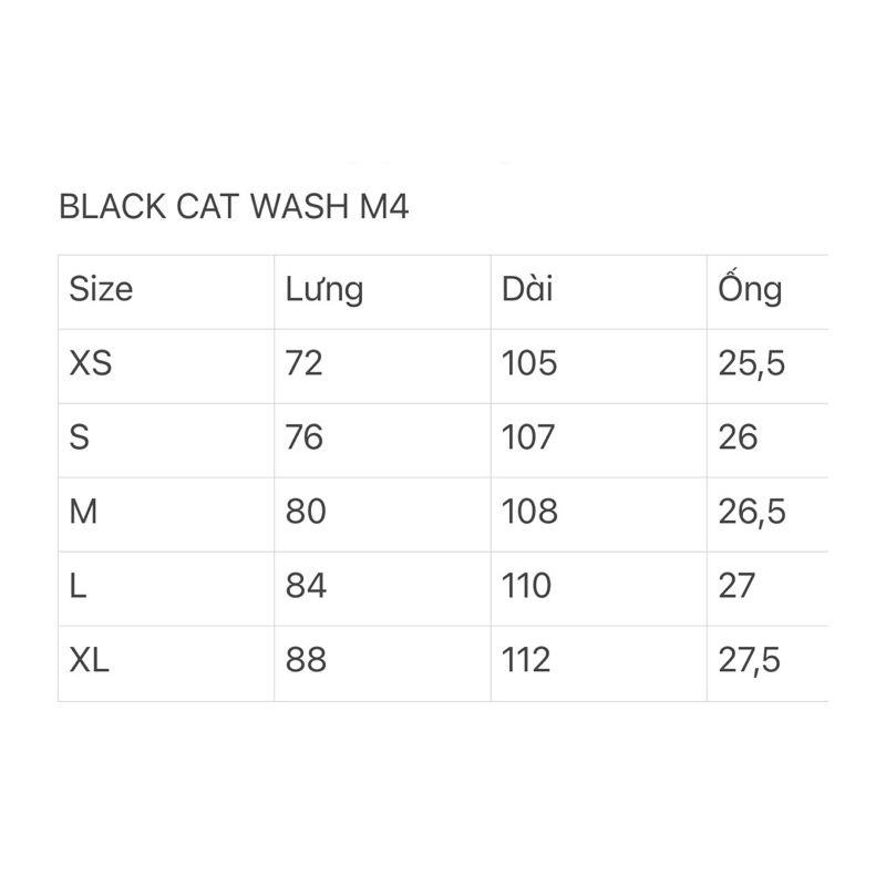 Quần Jean M4 Unisex Form Suông Màu Đen Wash