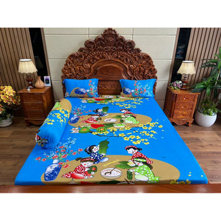 BỘ GA GỐI MẪU ĐOÀN VIÊN ĐÓN TẾT