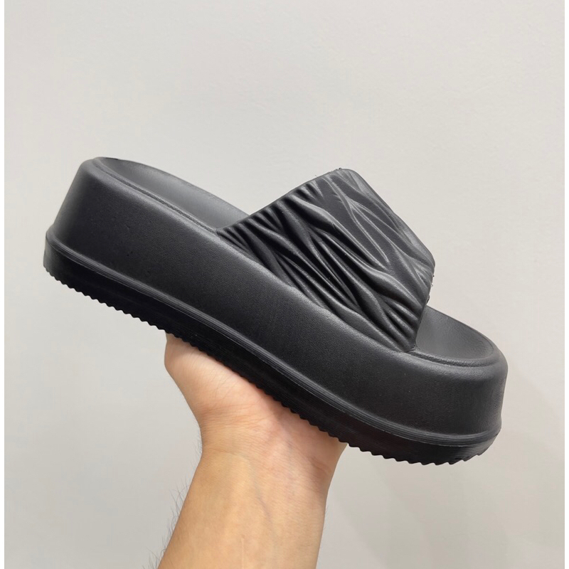 Dép bánh mì nữ quai ngang ,Dép nữ quai nhún độn đế 7cm cao cấp