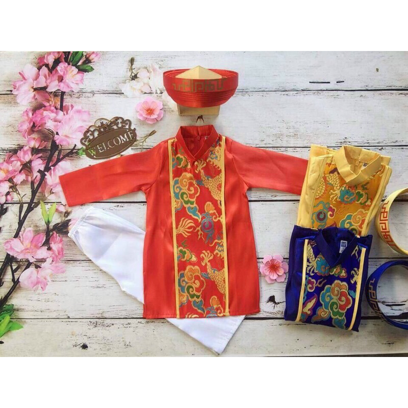 Áo dài rồng nẹp cho bé trai