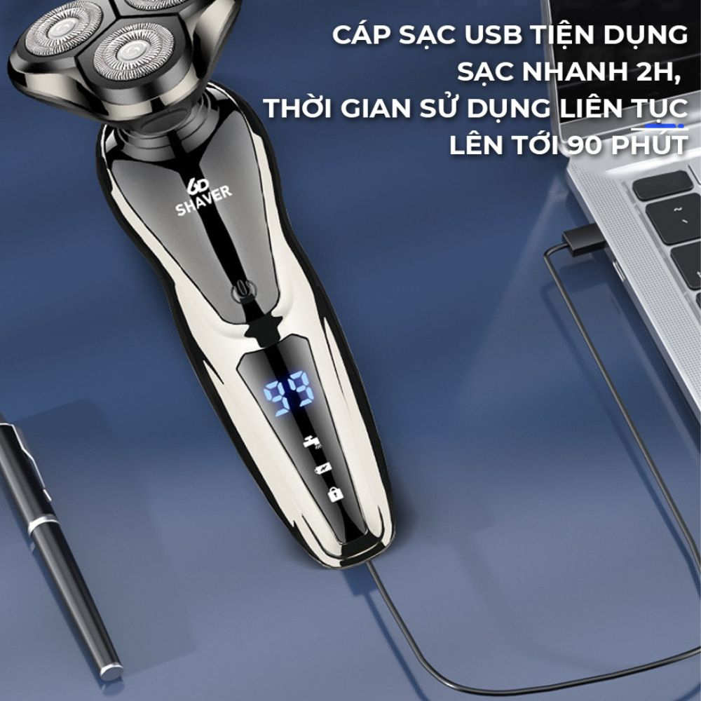 Máy cạo râu đa năng 3in1 cao cấp chống nước chuẩn IPX7