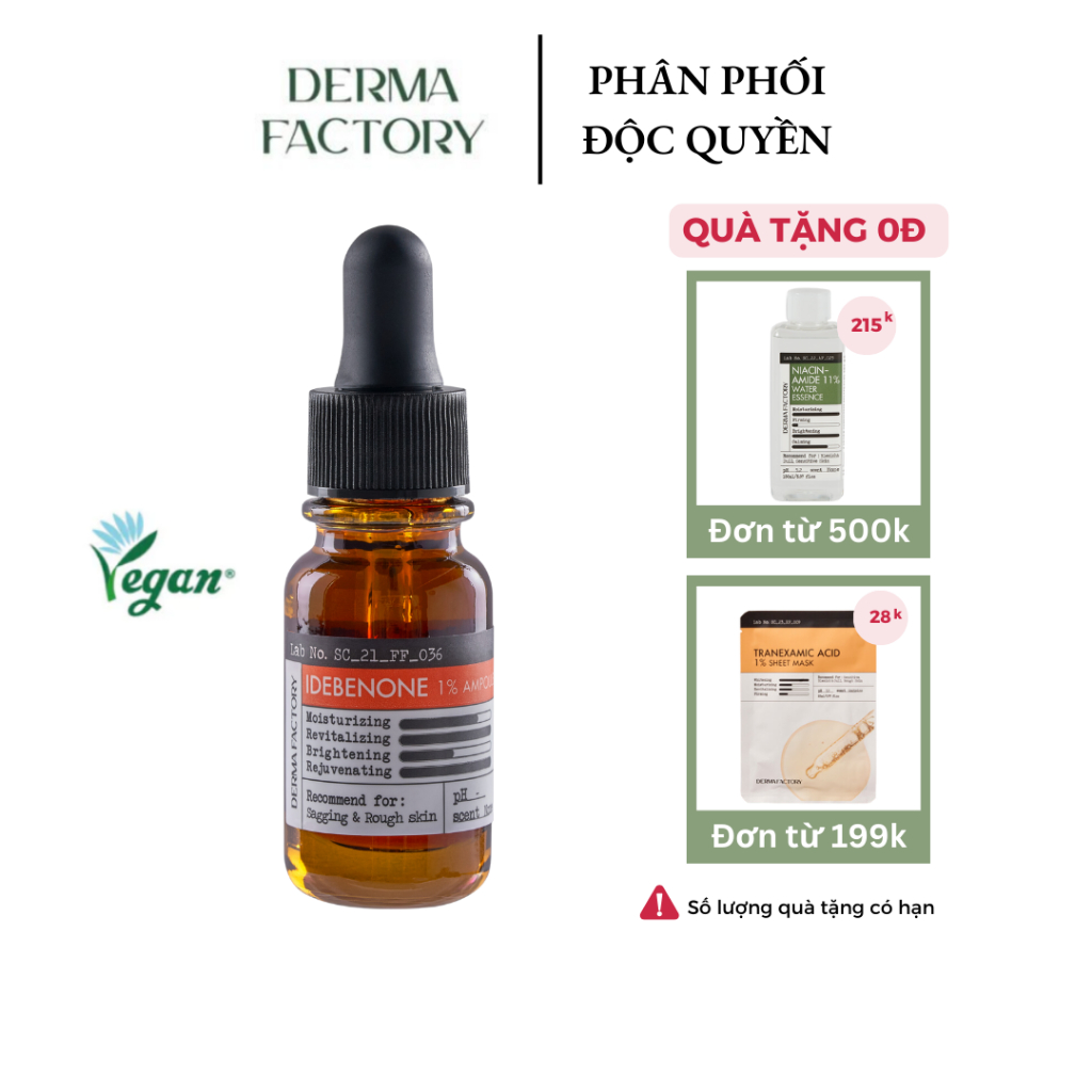 Huyết thanh Derma Factory Idebenone 1% Ampoule 10ml