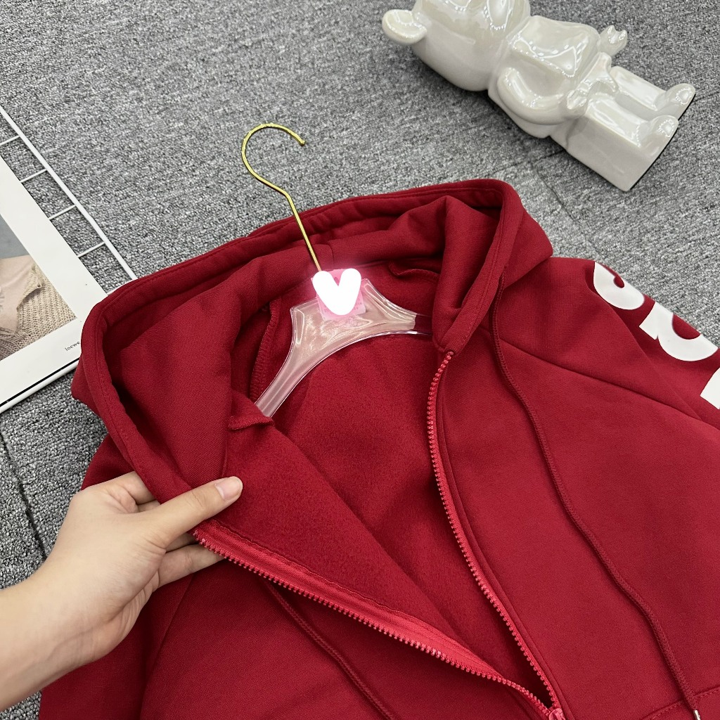 Áo Khoác Nam Nỉ Hoodie Zip A Đi Đát Thêu Logo Viền Tay Siêu Đẹp - Áo Khoác Nam Nữ Nỉ Hoodie Zip A Đi Đát Cao Cấp