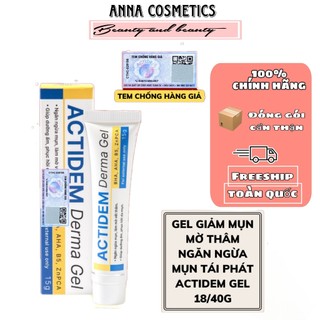 Gel giảm mụn giảm thâm actidem derma gel 18g mờ thâm mụn ngăn ngừa mụn tái phát