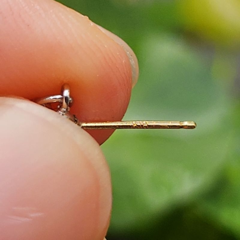 Bông tai vintage Nhật chuôi vàng khắc K18 thiết kế tối giản minimalism - em và nắng