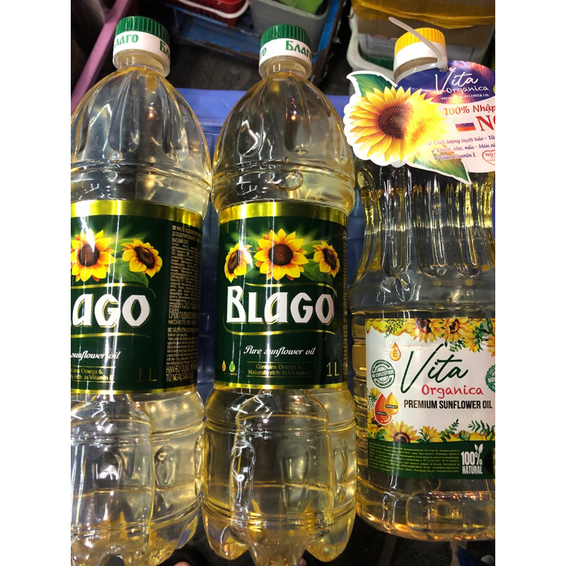 Dầu ăn Hướng Dương Nga Blago nguyên chất 100% tốt cho sức khỏe (Chai 1L)