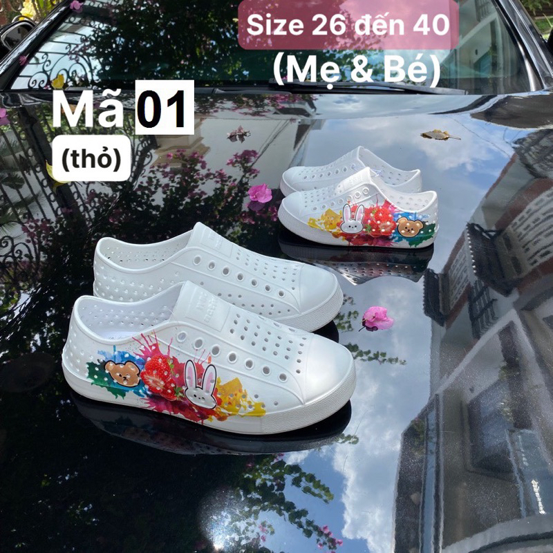 Giày nhựa đi mưa, đi biển NATIVE- giày trẻ em siêu nhẹ, giày đi mưa