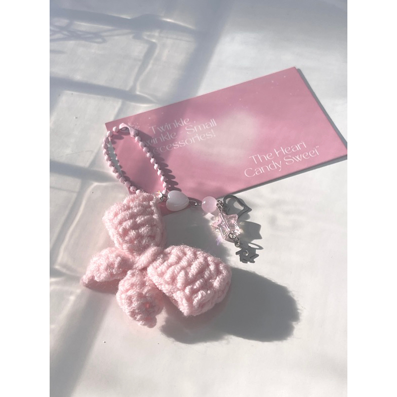 ˖⁺‧₊˚ ♡ ˚₊‧⁺˖  MÓC KHOÁ LEN RIBBONPINK