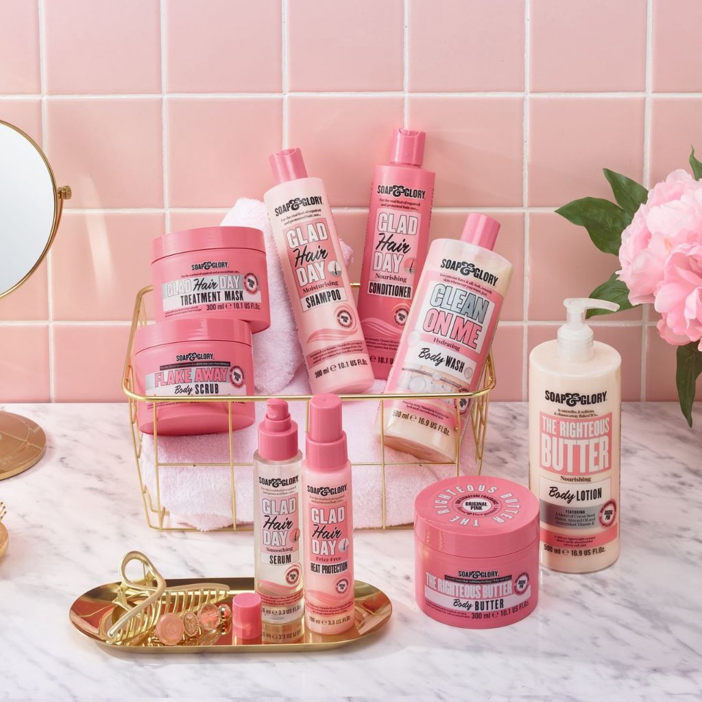 Dầu dưỡng tóc Soap & Glory 100ml Glad Hair Day Smoothing Serum dưỡng tóc bóng mượt, phục hồi và lưu hương thơm
