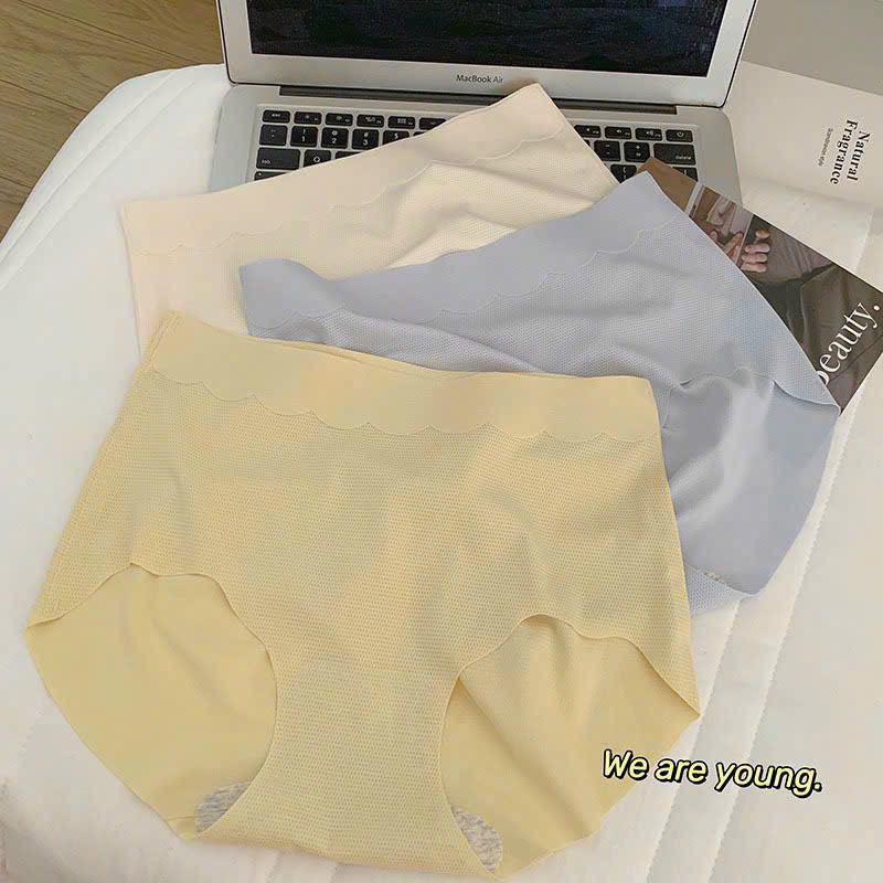 Quần lót su lạnh cạp cao ôm bụng , quần lót nữ tàng hình không đường may siêu mỏng nhẹ 58 -68 kg