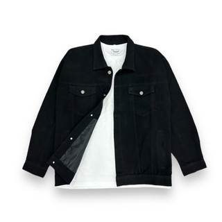 ÁO KHOÁC JEANS ĐEN TRƠN BASIC FORM UNISEX (có hình chụp thật)