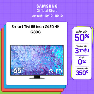 [Shopee voucher ELSAMCE15 giảm 15% CAP 3TR] Smart Tivi Samsung QLED 4K 65 inch QA65Q80CAKXXV - 2023