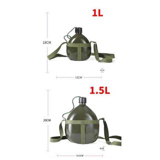 Bình tông bằng Nhôm 1Lít dạng Bi Đông kiểu cổ xưa - Bình tông đựng nước