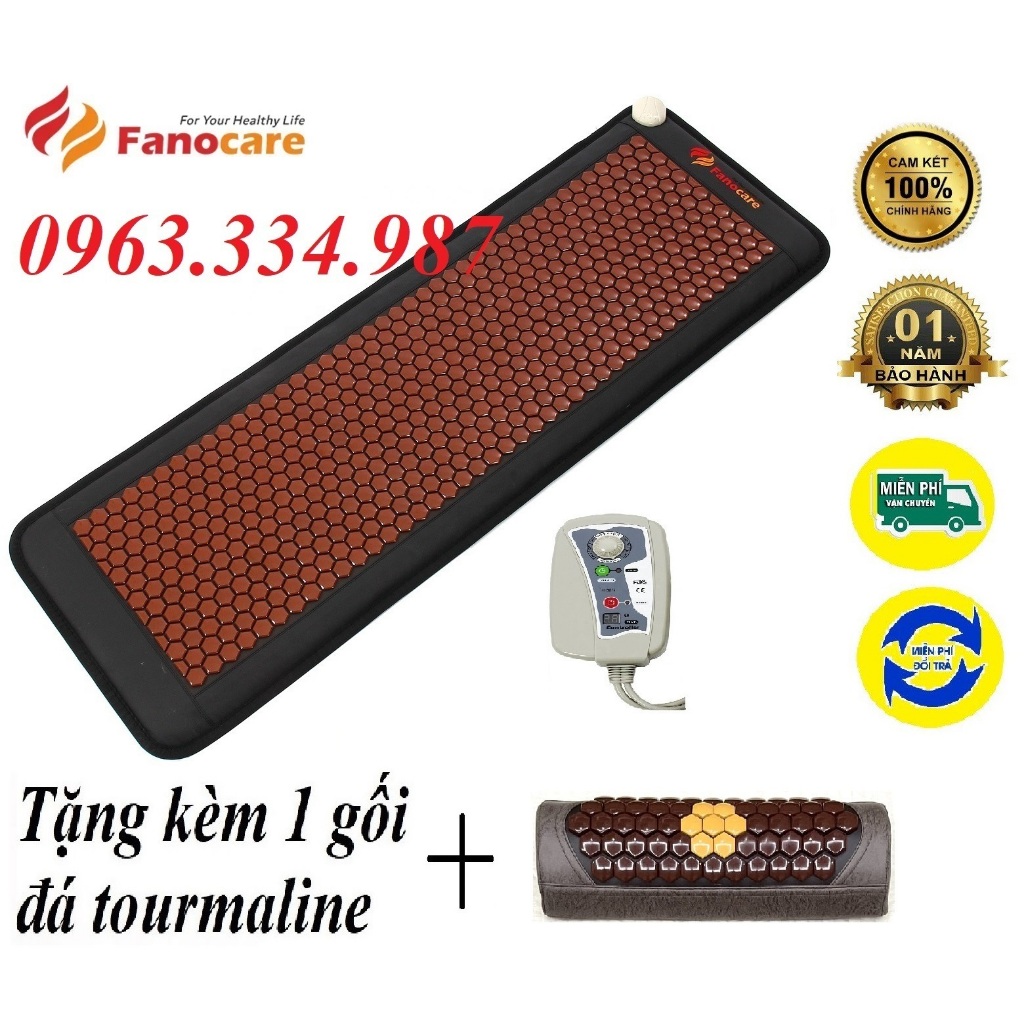 Thảm đá nhiệt nóng HQ Fanocare KT 50x150cm đá lục giác nâu (Tặng quà)