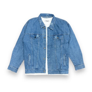 ÁO KHOÁC JEANS XANH TRƠN BASIC UNISEX NAM NỮ (có hình chụp thật)
