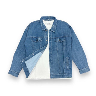ÁO KHOÁC JEANS XANH TRƠN BASIC UNISEX NAM NỮ (có hình chụp thật)