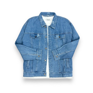 ÁO KHOÁC JEANS XANH TRƠN BASIC UNISEX NAM NỮ (có hình chụp thật)