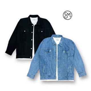 ÁO KHOÁC JEANS XANH TRƠN BASIC UNISEX NAM NỮ (có hình chụp thật)