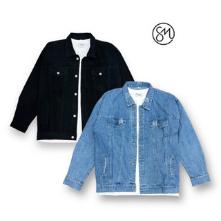 ÁO KHOÁC JEANS ĐEN TRƠN BASIC FORM UNISEX (có hình chụp thật)