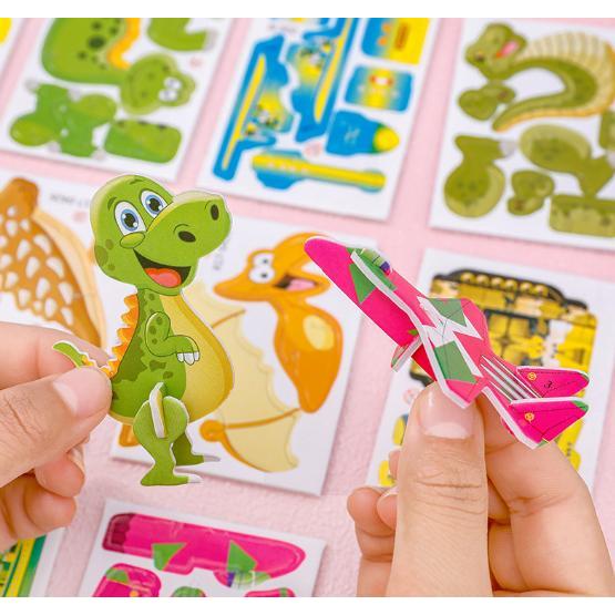 Đồ chơi lắp ráp mô hình 3D mini Khủng long/máy bay/xe chiến đấu bằng xốp cho Bé