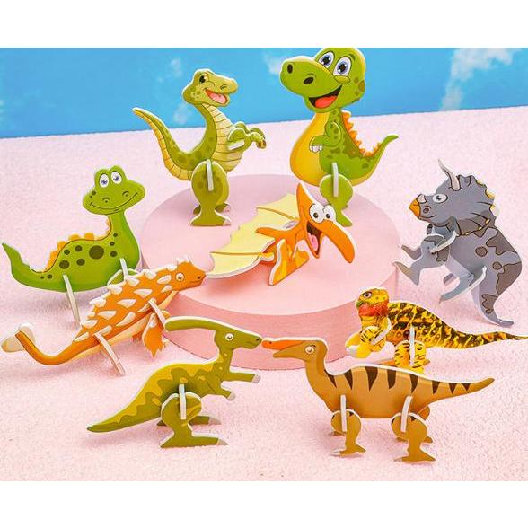 Đồ chơi lắp ráp mô hình 3D mini Khủng long/máy bay/xe chiến đấu bằng xốp cho Bé