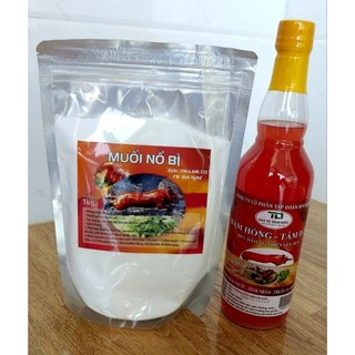 Combo muối nổ bì + giấm hồng giúp da giòn