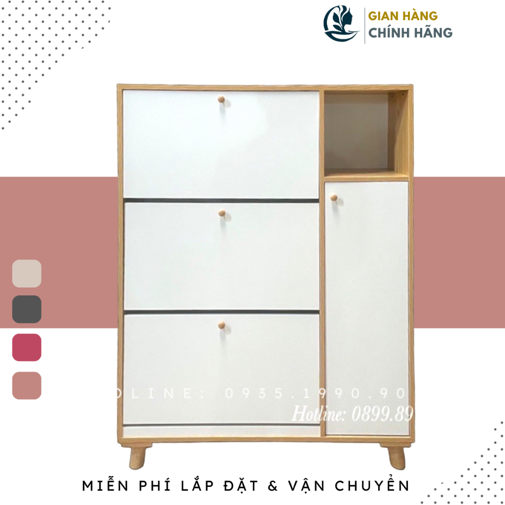 Tủ giày gỗ Goodluck đã lắp làm kệ giày thông minh sức chứa lớn FreeshipHCM GLTG06