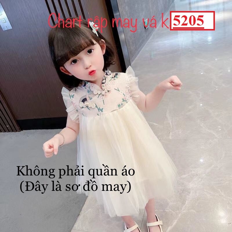 Rập Váy Công Chúa Cổ Tàu Bé Gái Mã K5205