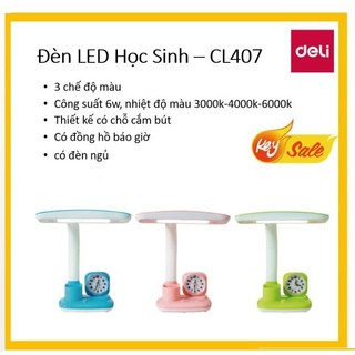 Đèn học deli cl407 / đèn bàn bóng led chống cận bảo vệ mắt thông minh