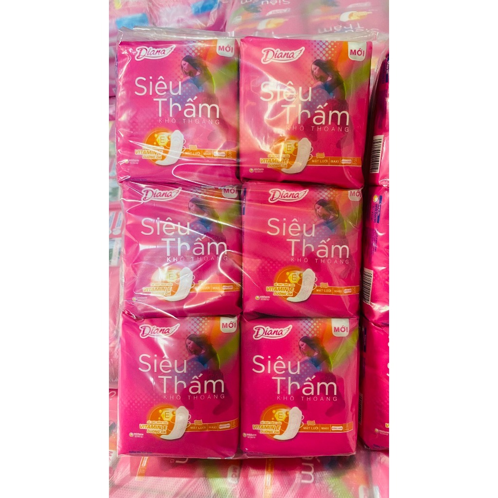 Combo 6 gói Bvs Diana siêu thấm mỏng/dày(có cánh/không cánh)