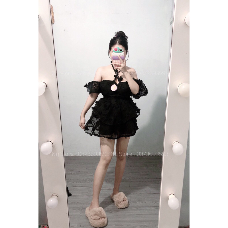 ĐẦM BÔNG GÒN HỞ LƯNG KÈM QUẦN