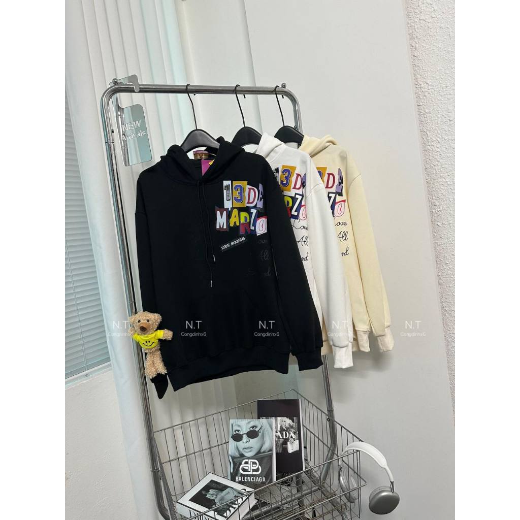 ÁO NỈ DÁ CÁ HOODIE KÈM GẤU FREESIZE