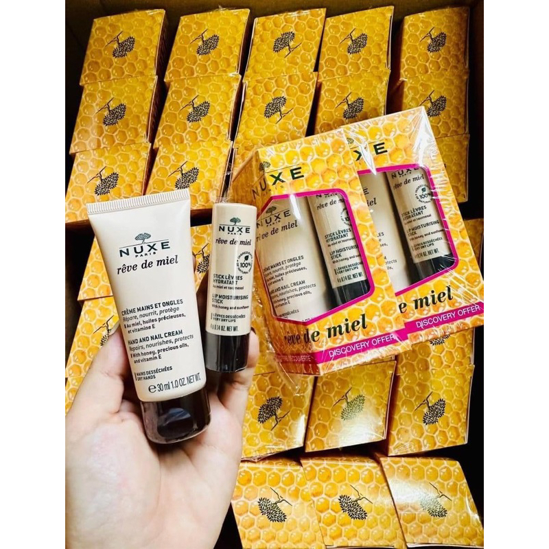 Combo Kem Tay Và Son Dưỡng Nuxe