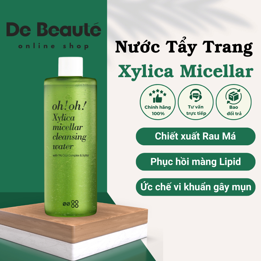 Nước Tẩy Trang Chuyên Sâu Phục Hồi Màng Lipid oh!oh! Xylica Micellar Cleansing Water 350ml