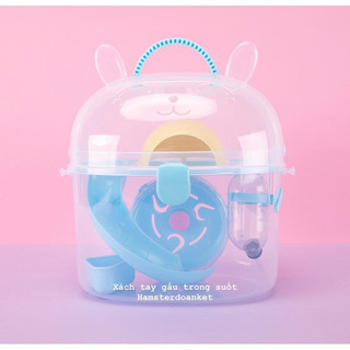 Lồng vận chuyển hamster - xách tay gấu trong suốt