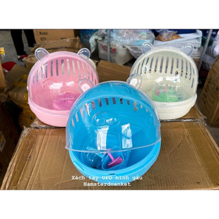 Lồng vận chuyển hamster - xách tay UFO hình gấu cho hamter