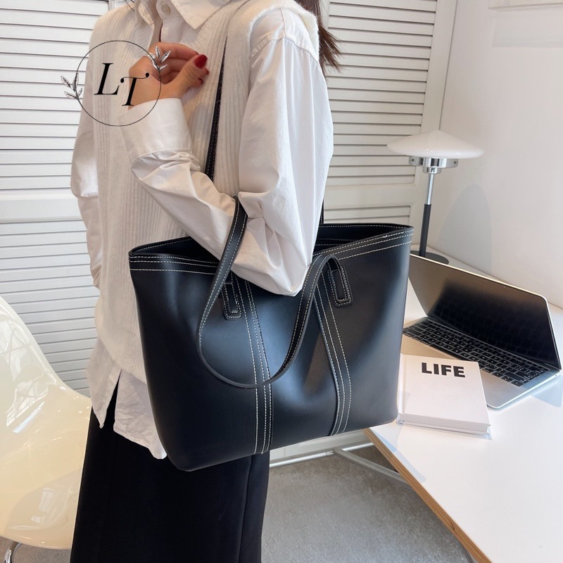 Túi xách công sở nữ túi tote đeo vai chất da mềm size to đựng vừa A4-NEWTUIXACNU