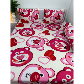 Bộ ga gối đầu gấu dâu thun hàn quốc