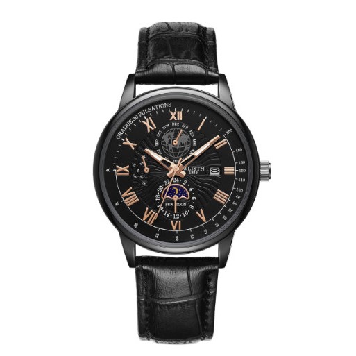 Đồng hồ dây da nam chính hãng POEDAGAR 908-Tặng Nước Hoa- cao cấp sang trọng thời trang trẻ trung