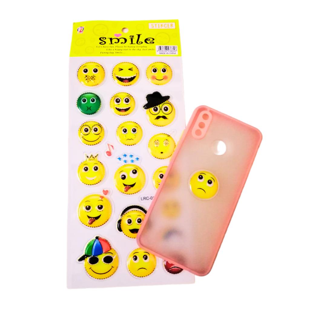 Miếng Dán Sticker Hình Mặt Cười Chắc Chắn Độ Bền Cao, 1 Tấm Gồm 20 Hình Thích Hợp Decor Trang Trí Điện Thoại