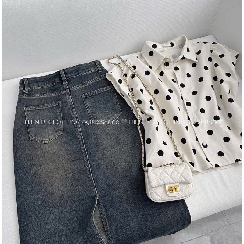 CHÂN VÁY JEAN MIDI TÚI NẮP